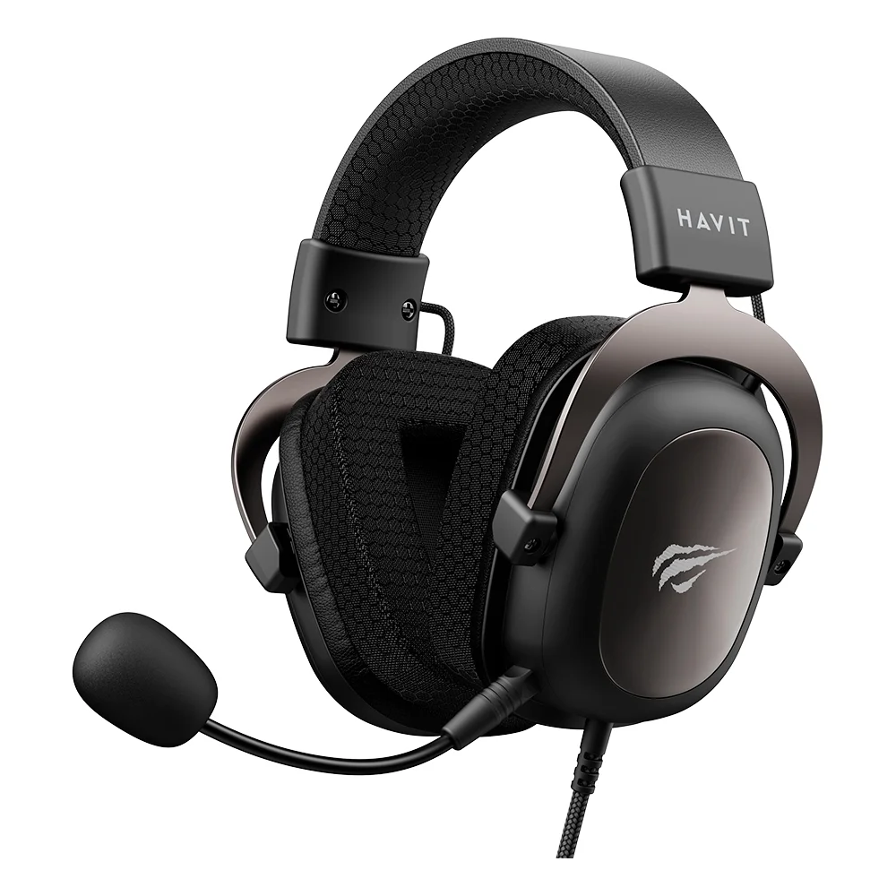 Headset gamer Havit HV-H2002D, drivers 53 mm, microfone plugável